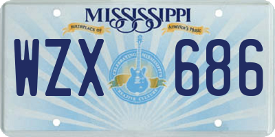 MS license plate WZX686