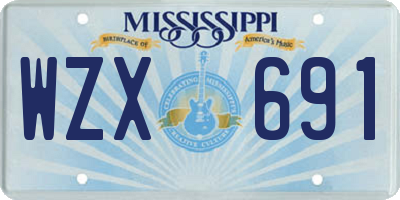 MS license plate WZX691