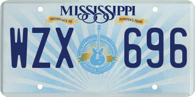 MS license plate WZX696