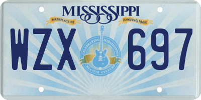 MS license plate WZX697
