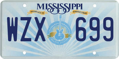 MS license plate WZX699