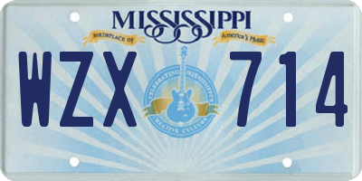 MS license plate WZX714