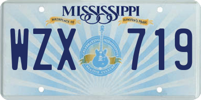 MS license plate WZX719