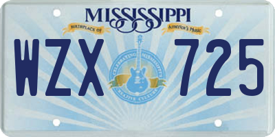 MS license plate WZX725