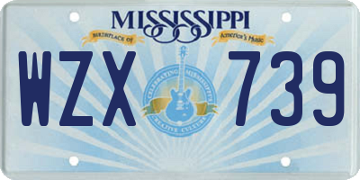 MS license plate WZX739