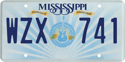 MS license plate WZX741