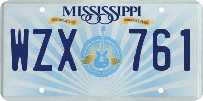 MS license plate WZX761