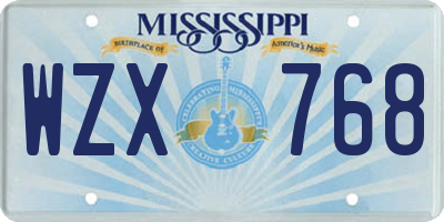 MS license plate WZX768