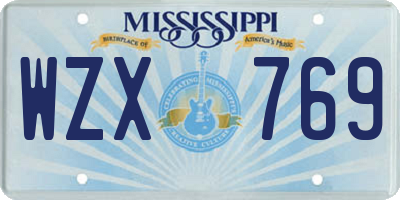 MS license plate WZX769
