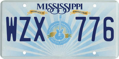 MS license plate WZX776