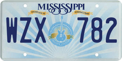 MS license plate WZX782