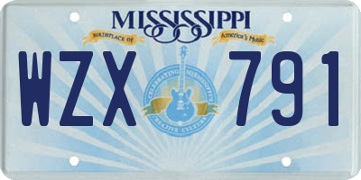 MS license plate WZX791