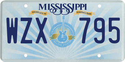 MS license plate WZX795