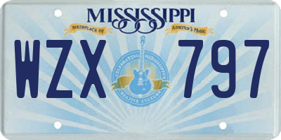 MS license plate WZX797