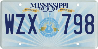 MS license plate WZX798