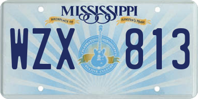 MS license plate WZX813