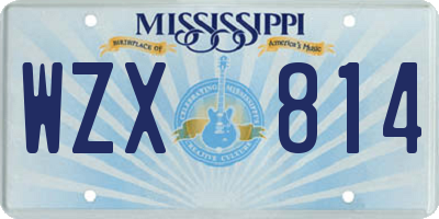 MS license plate WZX814