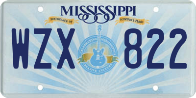 MS license plate WZX822