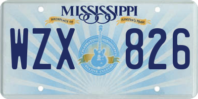 MS license plate WZX826
