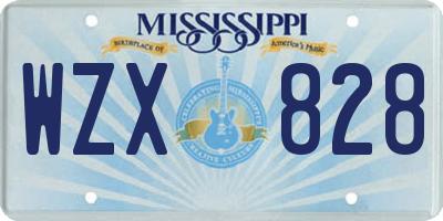 MS license plate WZX828