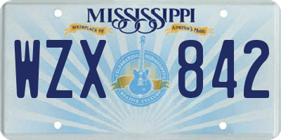MS license plate WZX842