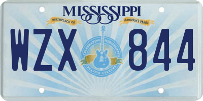 MS license plate WZX844