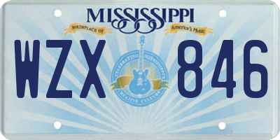 MS license plate WZX846