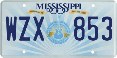 MS license plate WZX853