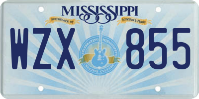 MS license plate WZX855
