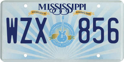 MS license plate WZX856