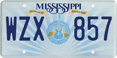 MS license plate WZX857