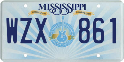 MS license plate WZX861