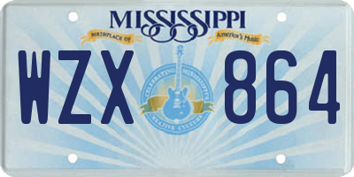 MS license plate WZX864