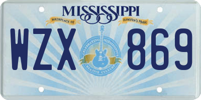 MS license plate WZX869