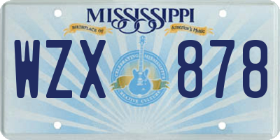 MS license plate WZX878