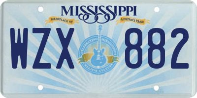 MS license plate WZX882
