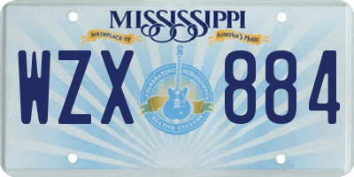 MS license plate WZX884