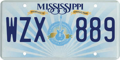MS license plate WZX889