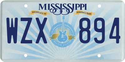 MS license plate WZX894