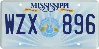 MS license plate WZX896