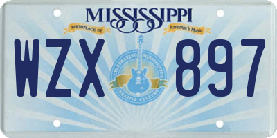 MS license plate WZX897