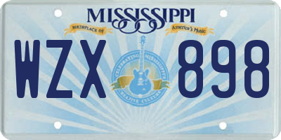 MS license plate WZX898