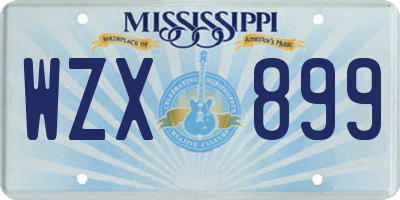 MS license plate WZX899