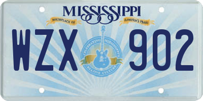 MS license plate WZX902