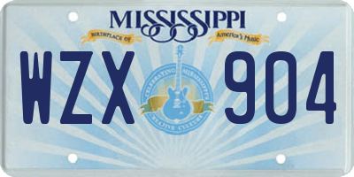 MS license plate WZX904
