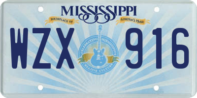 MS license plate WZX916