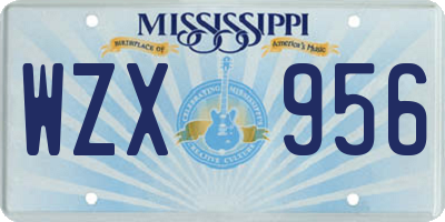MS license plate WZX956