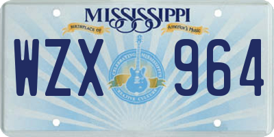 MS license plate WZX964