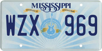 MS license plate WZX969