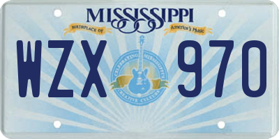 MS license plate WZX970